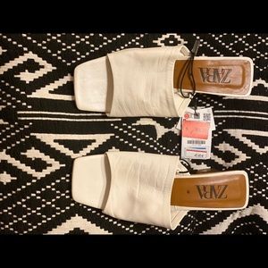 Zara square toe block mule